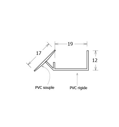 Profil protection bas de meuble 19 mm